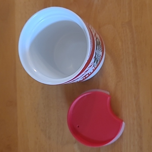 STARBUCKS 2021 Limited Edition Holiday Christmas Ceramic Tumbler Mug with Lid - Picture 6 of 11